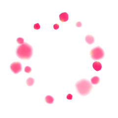 Pink rose petals falling vector valentine background.