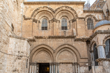 Fototapeta na wymiar Facade of The Holy Sepulchre, Old City, Jerusalem