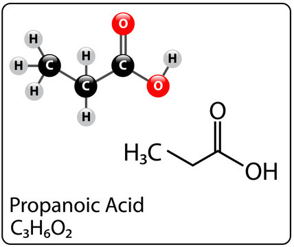 Propanoic Acid Molecule Structure