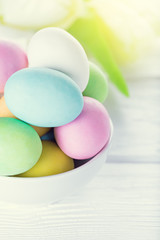 Colorful easter eggs. Happy Easter card