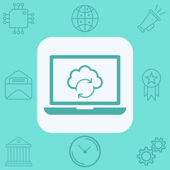 Cloud computing vector icon sign symbol