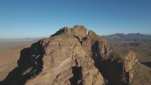 Aerial Desert Mountain Top Sunrise
