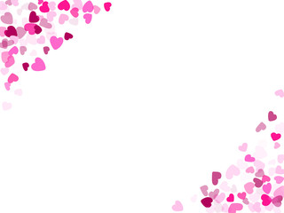 Hearts confetti flying vector background graphic design.