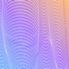 Abstract acid color wavy background, optical art, opart striped. Neon gradient