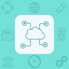 Cloud computing vector icon sign symbol