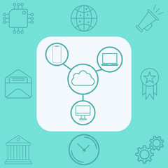 Cloud network vector icon sign symbol