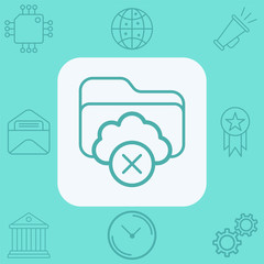 Cloud folder vector icon sign symbol