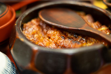 Grilled Eel on Rice, Hitsumabushi Style, Nagoya, Japan.