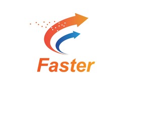 faster logo icon of automotive racing concept