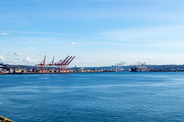 Harbor Island in the Industrial District and Port in Seattle, Washington.