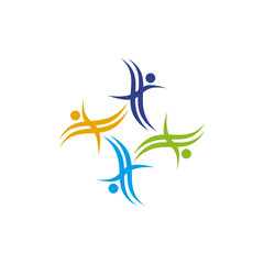 Community and adoption care logo design vector template