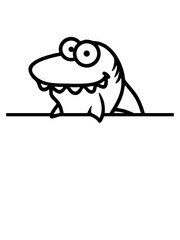 lustig hai schild rahmen mauer zeigen comic cartoon design gefährlich meer tauchen schwimmen clipart