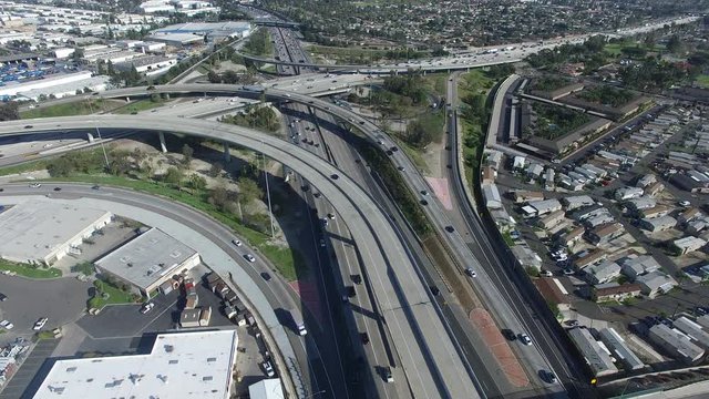 Aerial View of Los Angeles Freeway Anaheim California United States of America 04.MOV