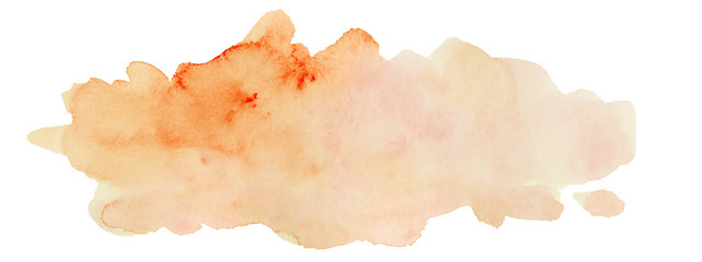 Fototapeta premium watercolor stain on white paper. Isolated element for design. hand-drawn texture on paper
