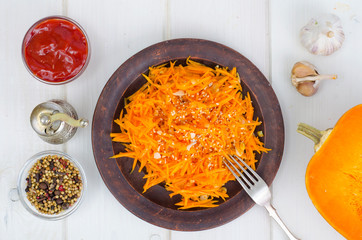 Delicious healthy diet pumpkin salad.