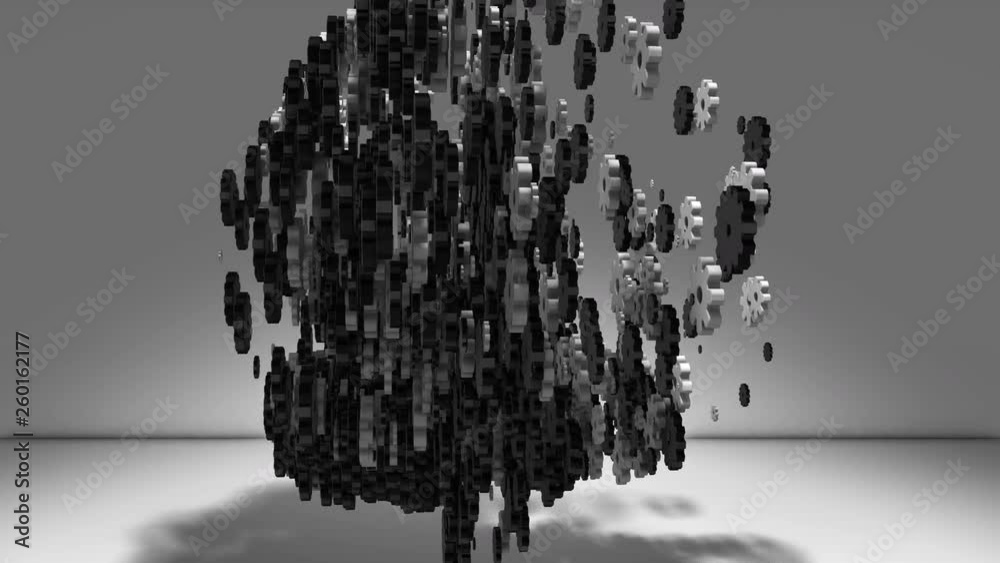 Wall mural brain thinking mental cognition of thought function concept 3d render