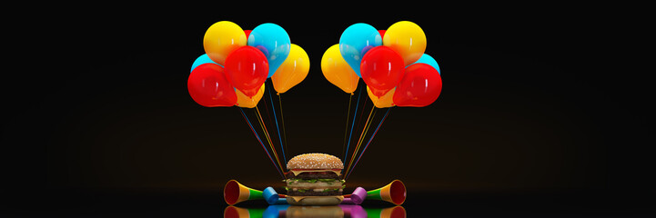 hamburger. 3d rendering