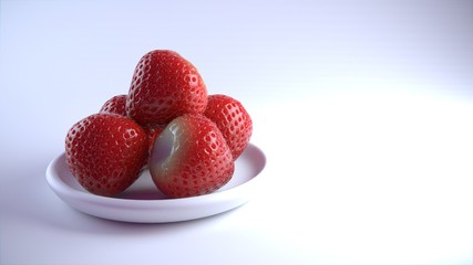 Bunch of Strawberries isolated over solid background