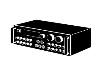 Fototapeta premium Karaoke mixing amplifier. Perspective vector illustration
