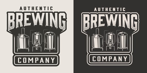 Vintage monochrome beer emblem