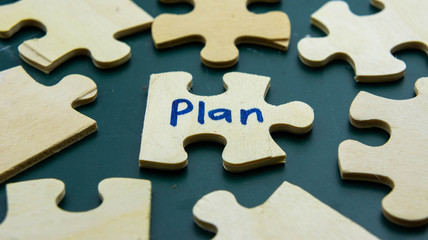 jigsaw puzzle with text plan