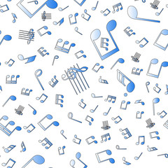 Seamless vector music notes pattern