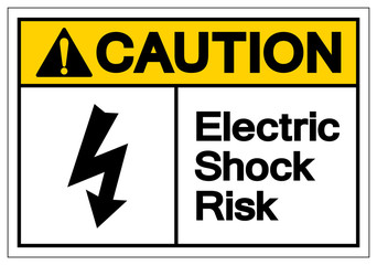Obraz premium Caution Electric Shock Risk Symbol Sign, Vector Illustration, Isolate On White Background Label .EPS10