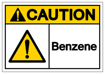 Caution Benzene Symbol Sign, Vector Illustration, Isolate On White Background Label .EPS10