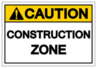 Caution Construction Zone Symbol Sign, Vector Illustration, Isolate On White Background Label. EPS10