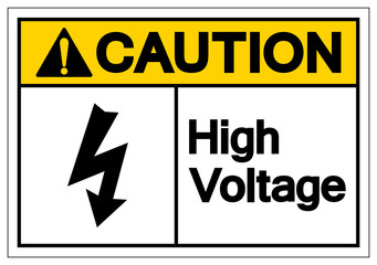 Obraz premium Caution High Voltage Symbol Sign ,Vector Illustration, Isolate On White Background Label. EPS10