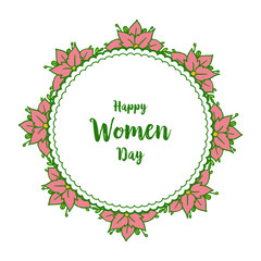 Vector illustration design of happy women day with pink wreath frame