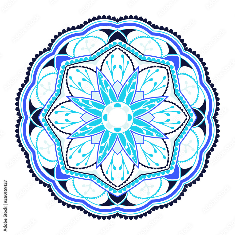 Sticker blue indian mandala