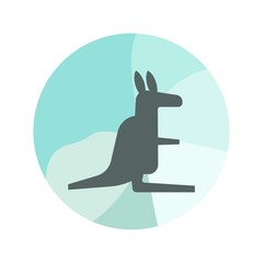 Kangaroo Icon on circle background.- vector