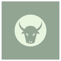 bull icon in negative space.- vector