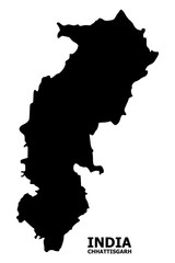 Vector Flat Map of Chhattisgarh State with Caption