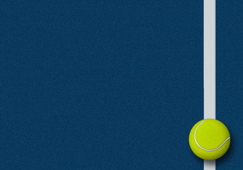 3d rendering of tennis ball in tennis court. Sport Background