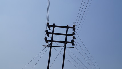 Electric pole and wire 