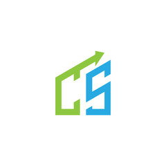 initial letter logo with growing arrows