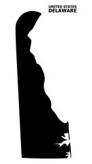 Vector Flat Map of Delaware State with Name