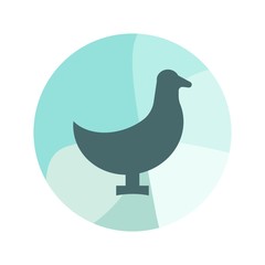 Bird icon on circle background. - vector