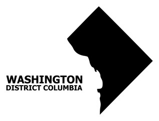 Vector Flat Map of District Columbia with Name