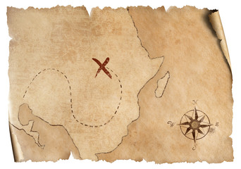 Simple treasure map isolated
