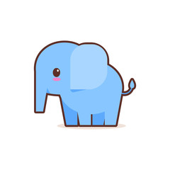 Cute little blue elephant cartoon comic character