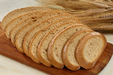 Bread,Plenty of sliced bread background, Bakery and grocery concept. Fresh, healthy sorts of rye...