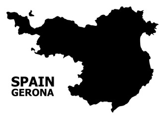 Obraz premium Vector Flat Map of Gerona Province with Name