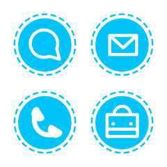 set different mobile app icons communication web applications collection white background flat