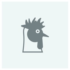 Simple and unique rooster icon.- vector