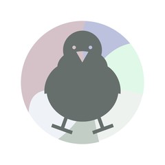 Simple bunny icon with pastel color circle color.- vector