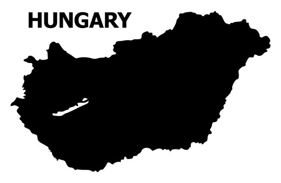 Vector Flat Map of Hungary with Name