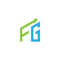 initial letter logo with growing arrows